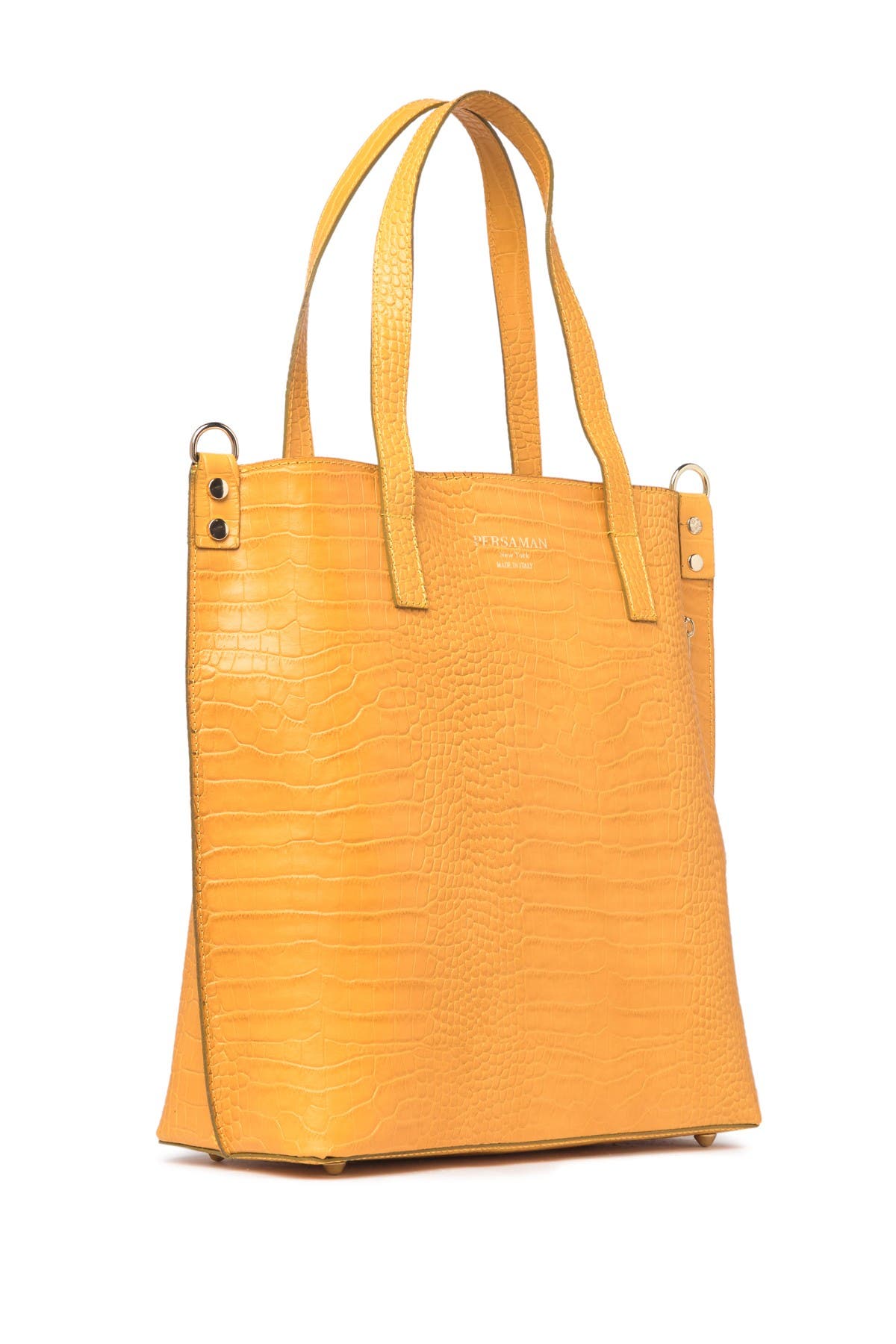 Adeline Embossed Leather Shoulder Bag, Alternate, color, YELLOW