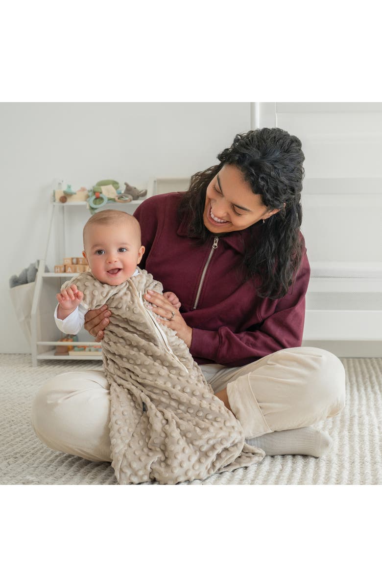 HALO Plush Dots Velboa 3.0 TOG Sleepsack Swaddle, Alternate, color, Fawn Grey