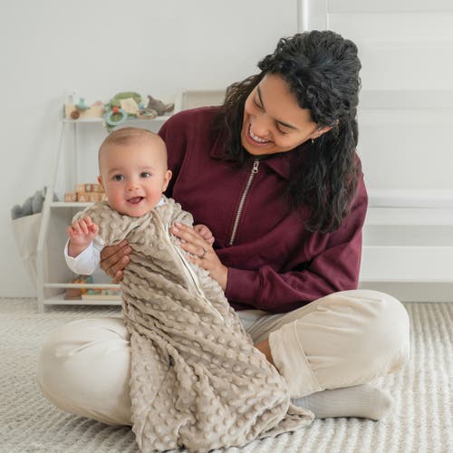 Halo Plush Dots Velboa 3.0 Tog Sleepsack Swaddle In Brown