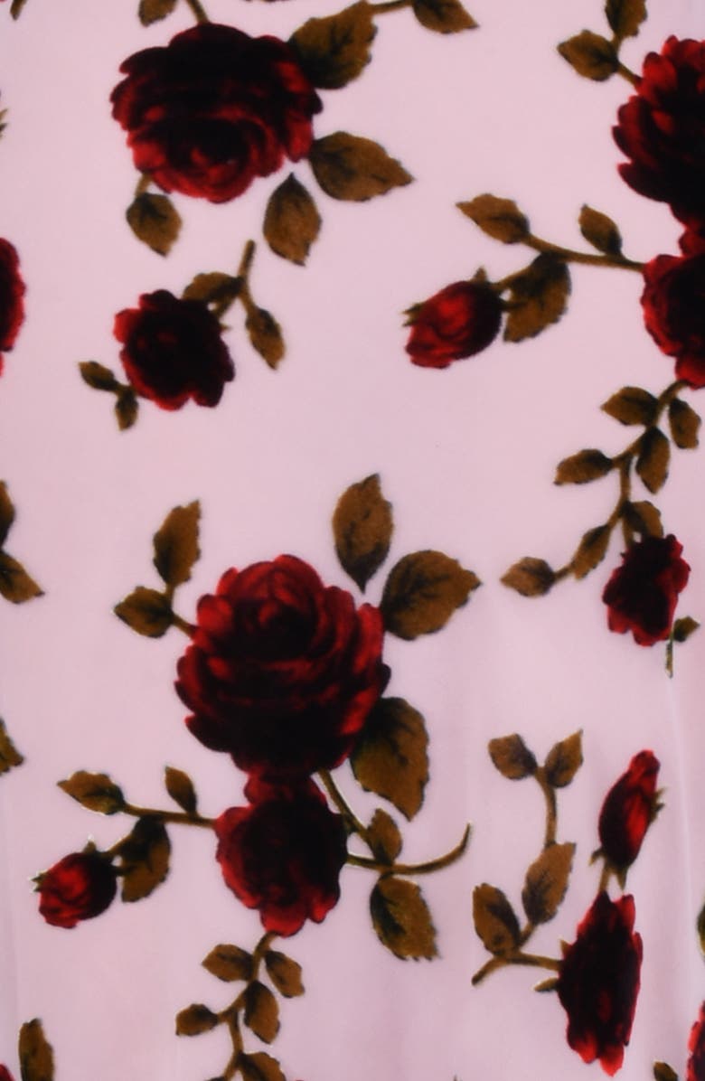 HOUSE OF CB Serena Floral Velvet Burnout Maxi Dress, Alternate, color, Light Pink