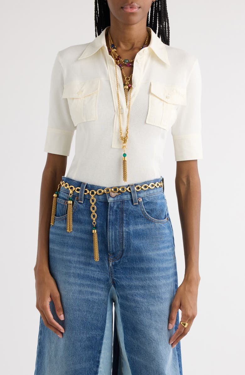 Chloé Mixed Media Utility Top, Main, color, 