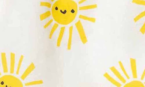 Mon Coeur Kids' Sun Print Linen & Cotton Sundress In White