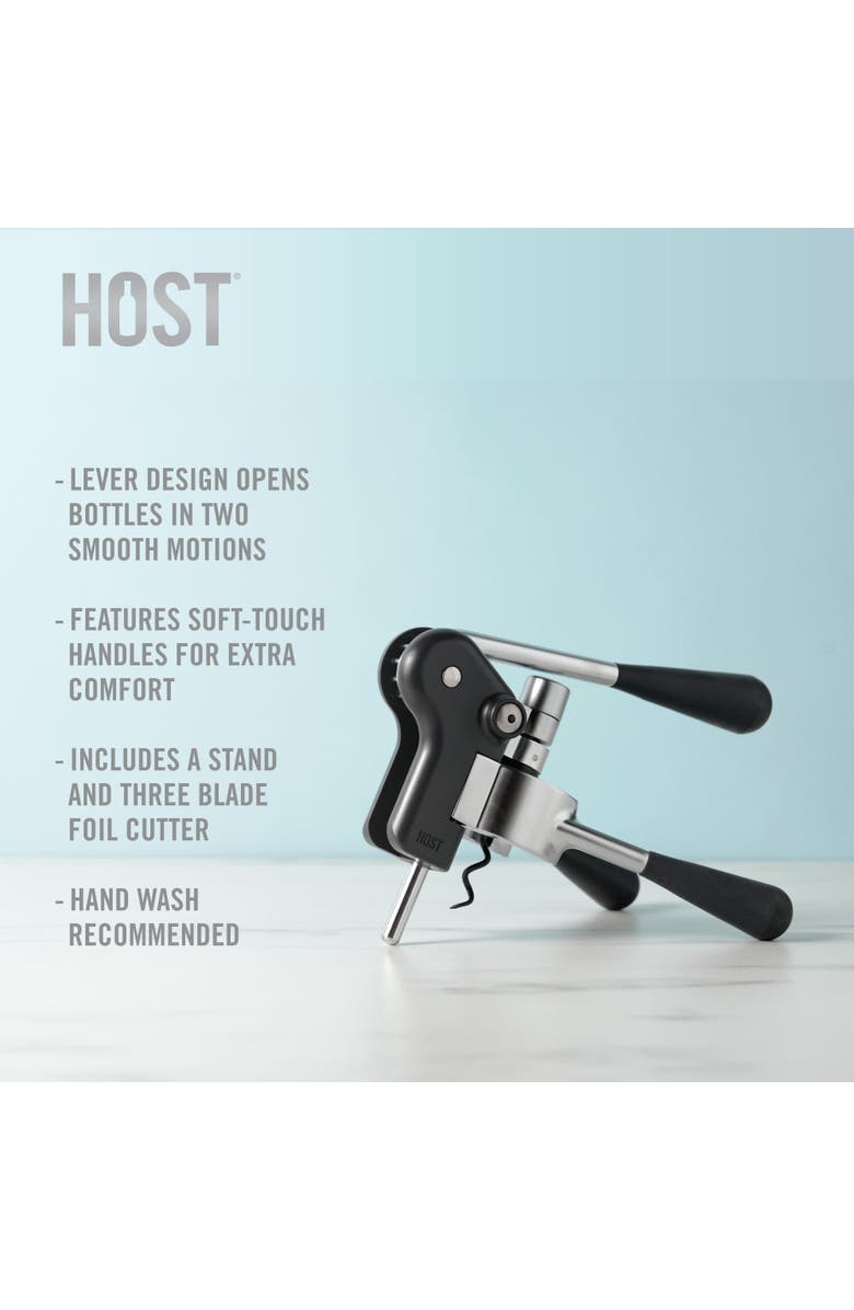 HOST Lever Corkscrew Set, Alternate, color, Black