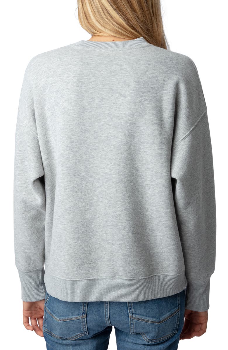 Zadig & Voltaire Oscar Je T'Aime Organic Cotton Blend Sweatshirt, Alternate, color, 