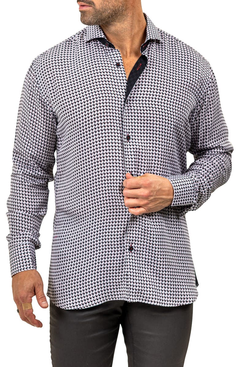 Maceoo Eins Marthy Contemporary Fit Button-Up Shirt, Alternate, color, White