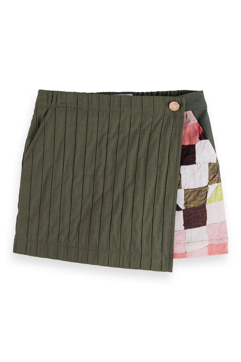 Kids' Pleated Patchwork Skort, Main, color, THYME