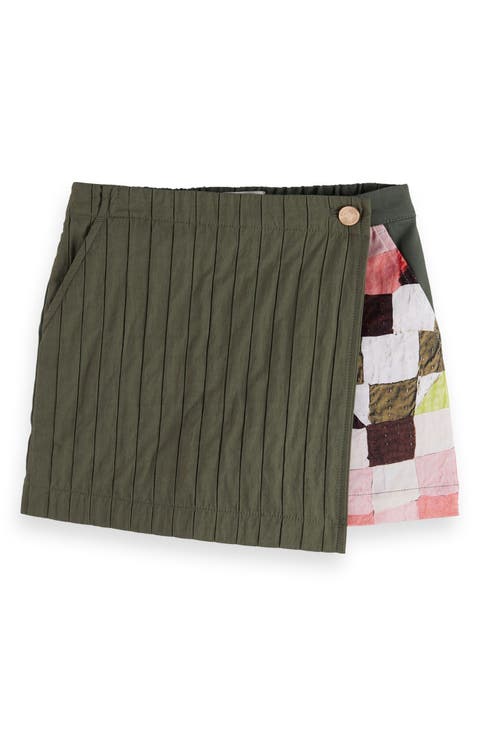Kids' Pleated Patchwork Skort (Big Kid)
