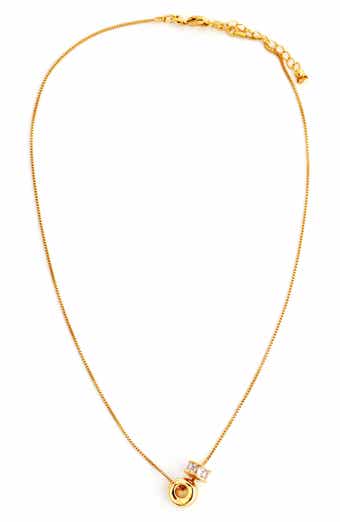 Panacea Crystal Circle Pendant Necklace