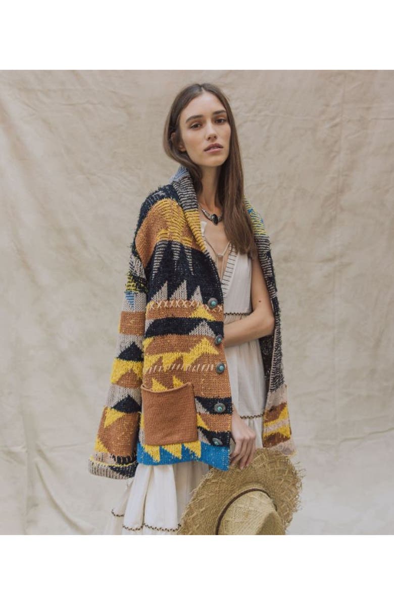 Fortela Hoppy Navajo Cotton Cardigan, Alternate, color, Mix