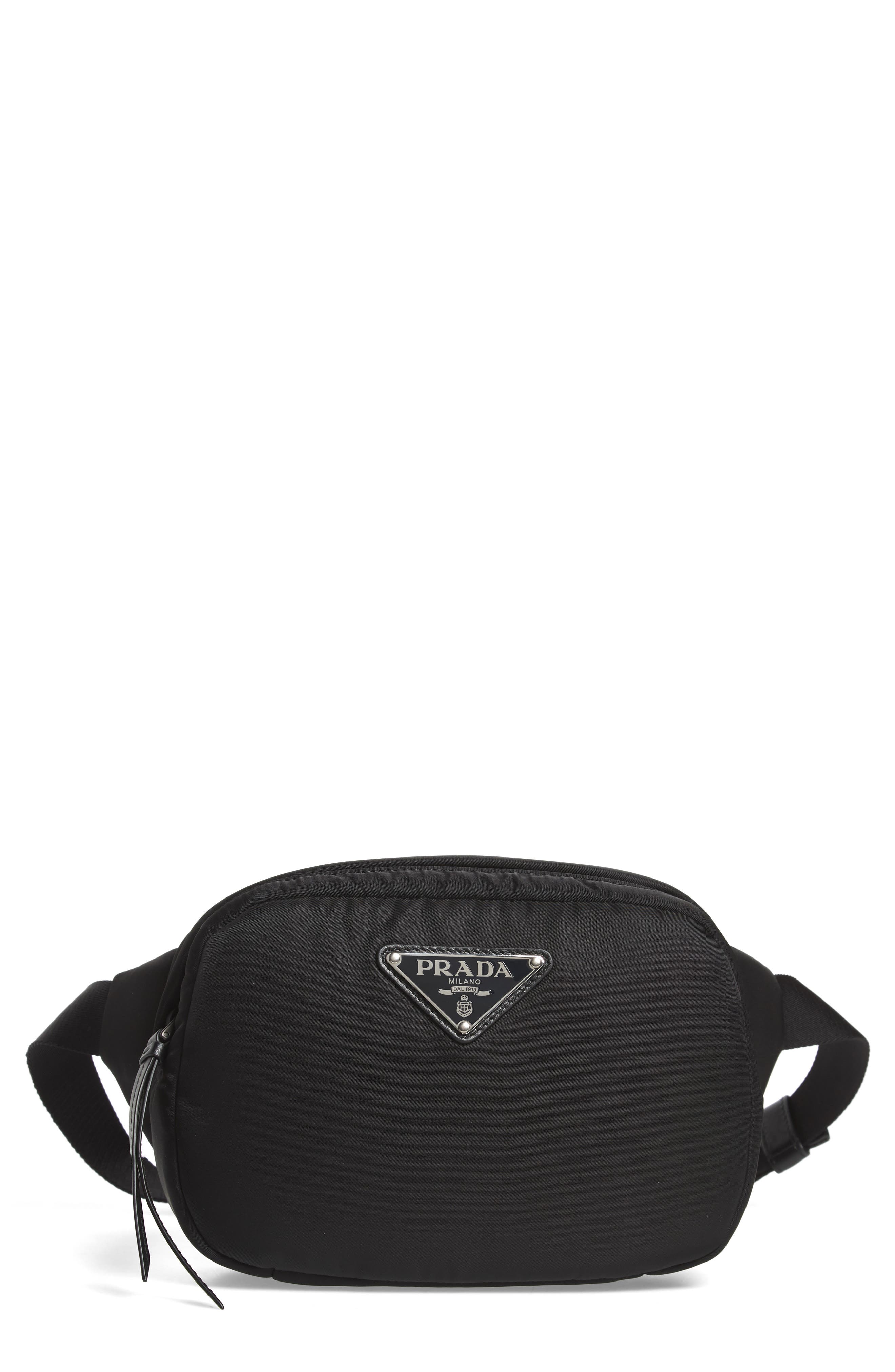 Prada Tessuto Nylon Belt Bag, Main, color, 