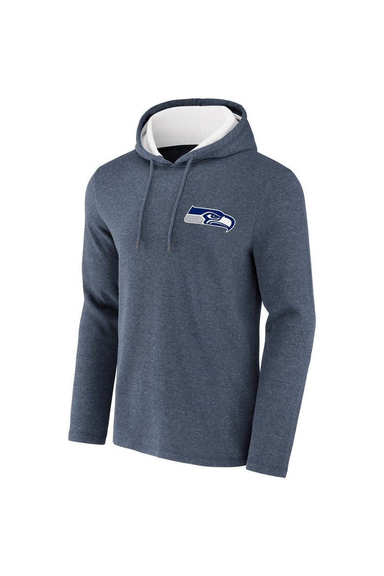 Men's NFL x Darius Rucker Collection by Fanatics Heathered College Navy Seattle Seahawks Waffle Knit Pullover Hoodie, Alternate, color, Heather Navy