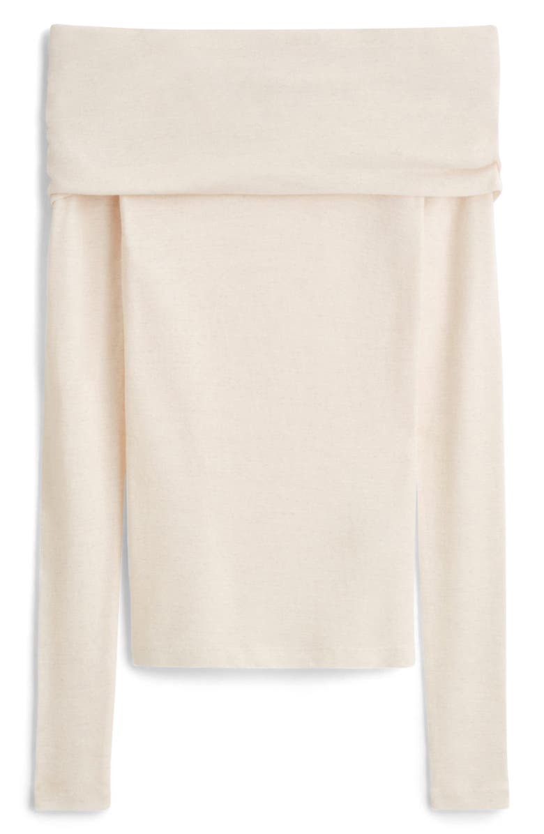 COS Brooke Off the Shoulder Merino Wool Top, Alternate, color, White Light