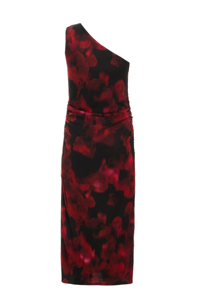 QUIZ Mesh Floral One Shoulder Maxi Dress, Alternate, color,