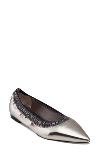 Karl Lagerfeld Paris Vinette Ballet Flat In Gray