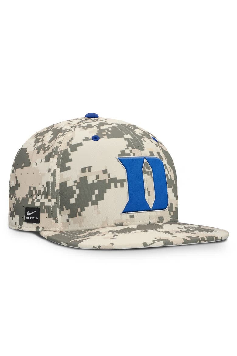 Men's Nike Digital Camo Duke Blue Devils 2025 Dugout True Performance Fitted Hat, Alternate, color, Camo