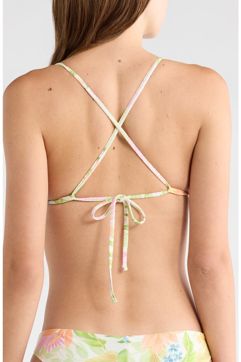 Catalina Island Floral Triangle Bikini Top, Alternate, color, GREEN MULTI