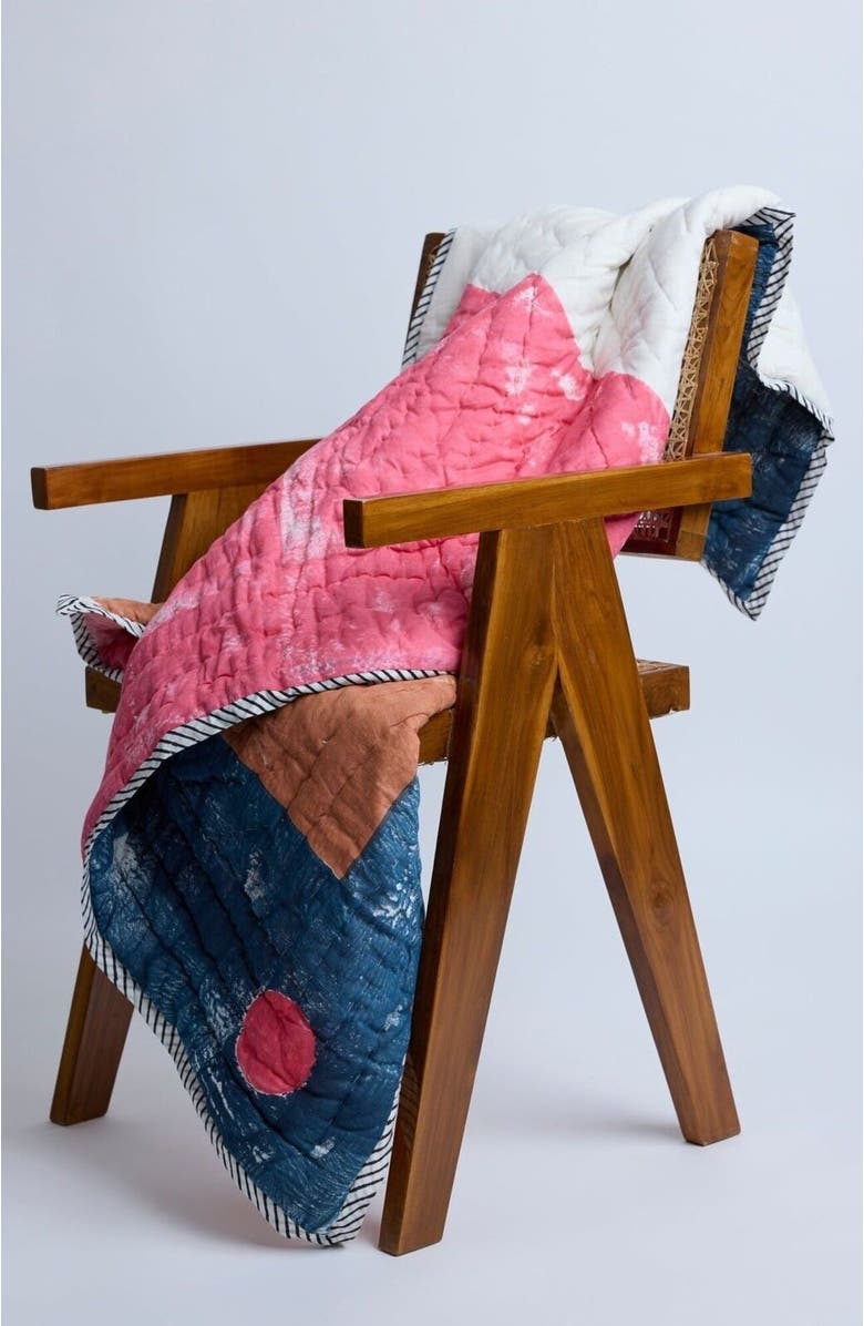 CQC LA Dune Baby Quilt, Alternate, color, Pink,Yellow, White