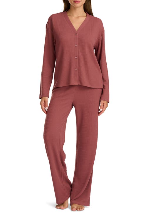 Waffle Stitch Long Pajamas