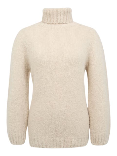 Alpaca Cott Slch Turtleneck Sweater