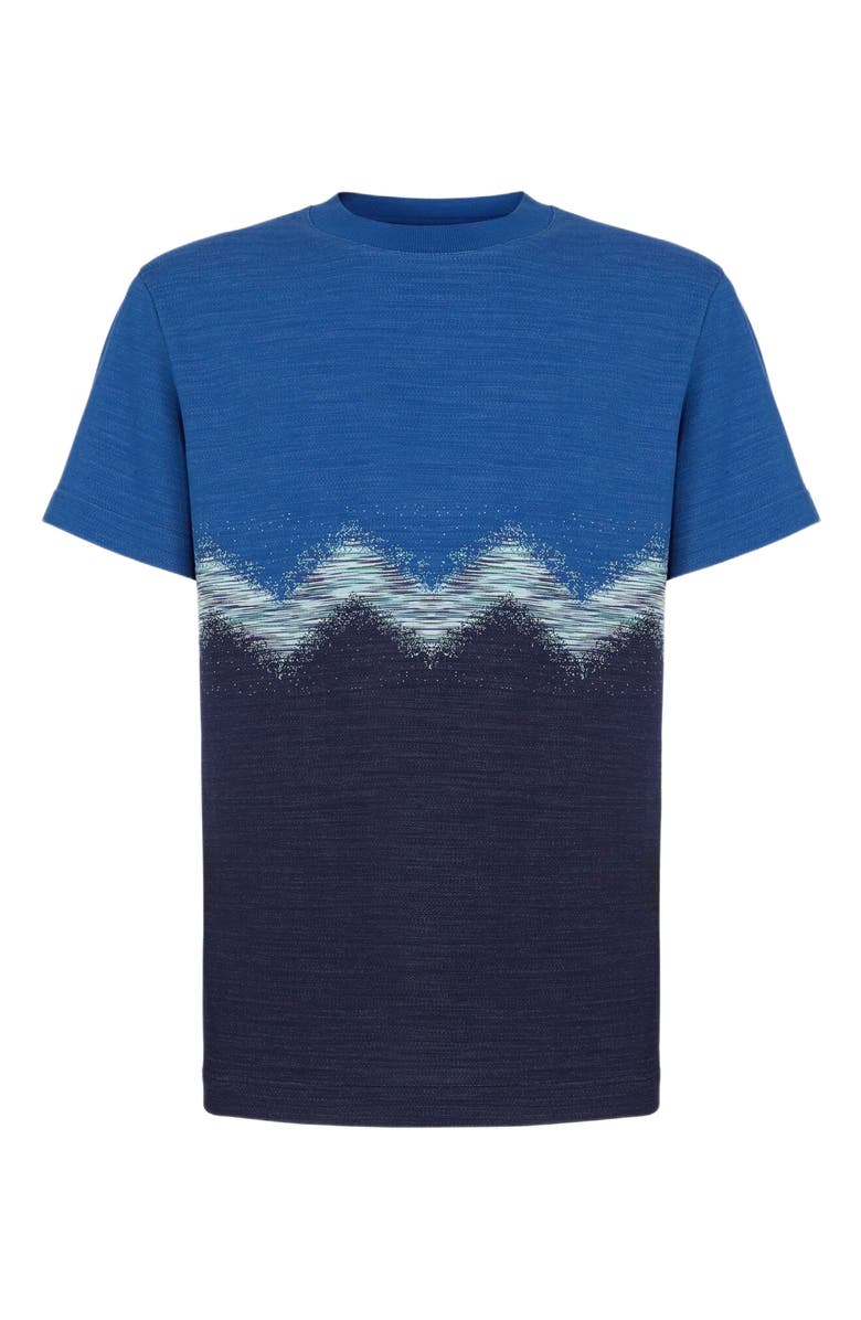 Missoni Cotton Crewneck T-shirt With Slub Zigzag, Alternate, color, 