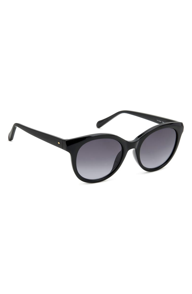Fossil 53mm Gradient Round Sunglasses, Alternate, color, Black