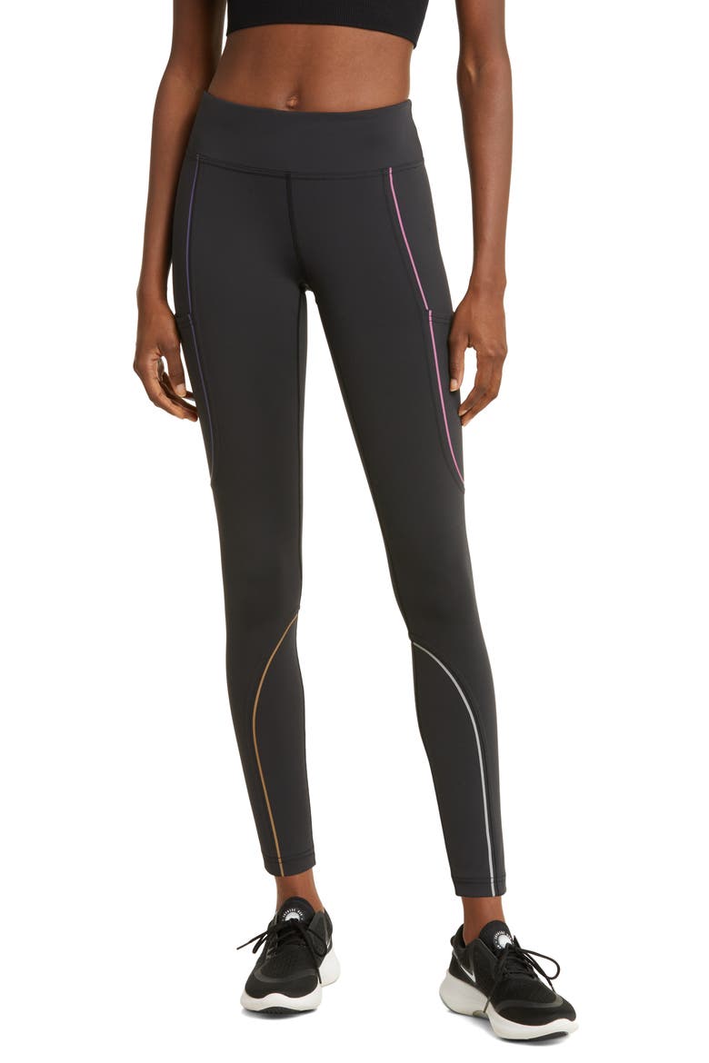 FrostKnit 7/8 Pocket Leggings, Main, color, BLACK/ RAINBOW REFLECTIVE