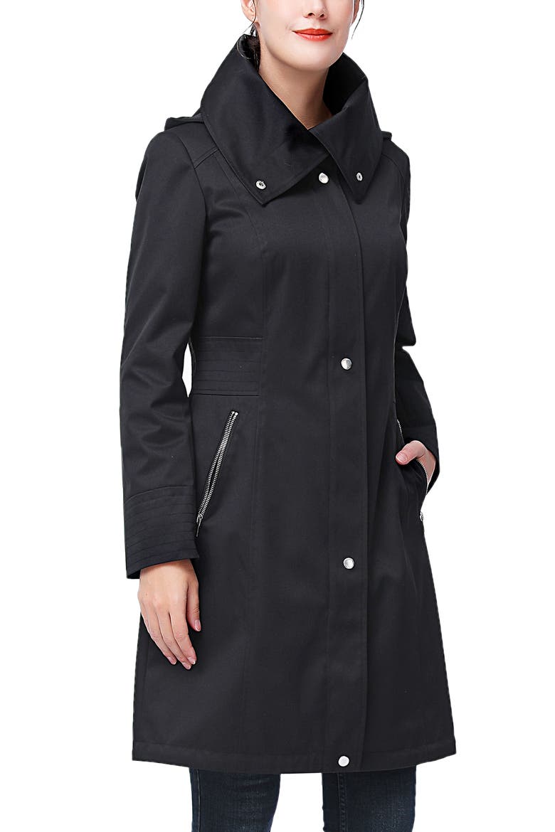 Alys Water Resistant Hooded Anorak Coat, Alternate, color, Black