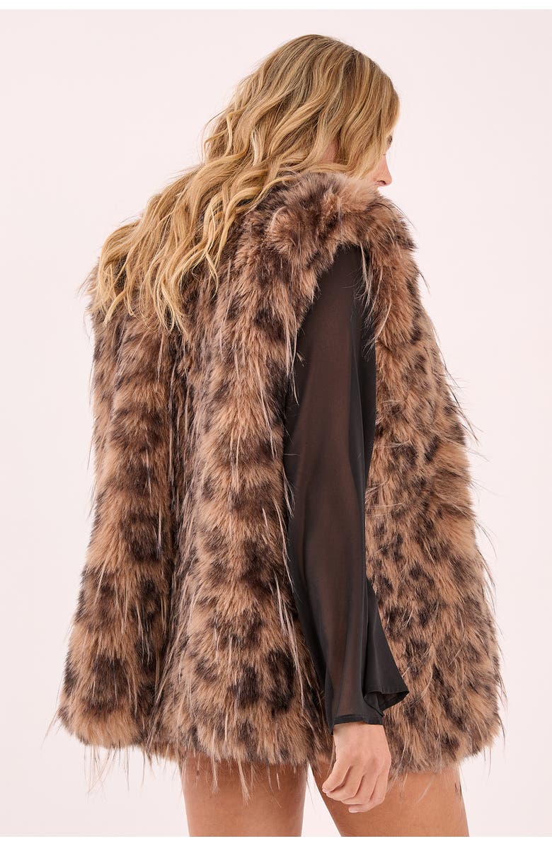 NASTY GAL Leopard Print Faux Fur Gilet, Alternate, color,