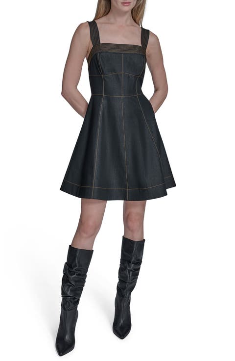 Stitched Denim Minidress