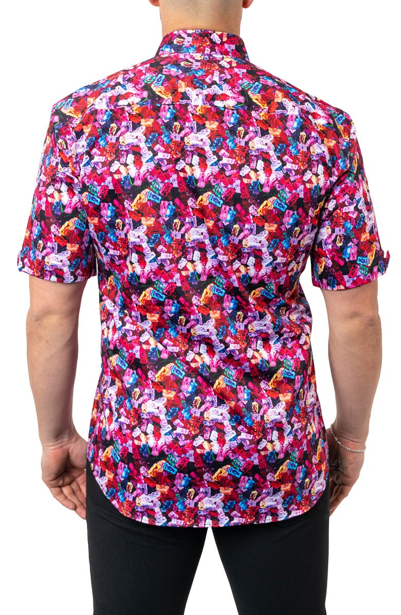 Maceoo Galileo Gummies Short Sleeve Egyptian Cotton Button-Up Shirt, Alternate, color, 