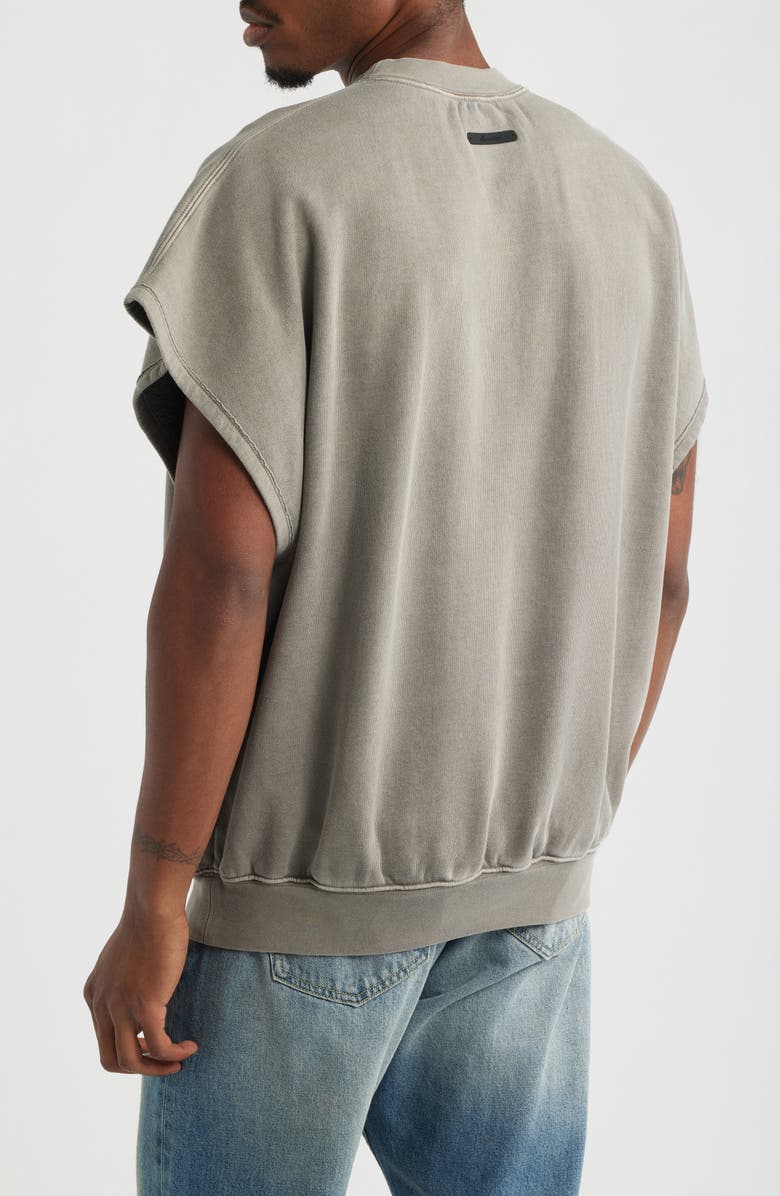Fear of God Essentials Relaxed Cutoff Fleece Sweatshirt, Alternate, color, Washed Seal