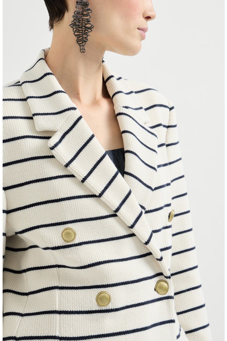 Striped knit blazer, Alternate, color, Blue