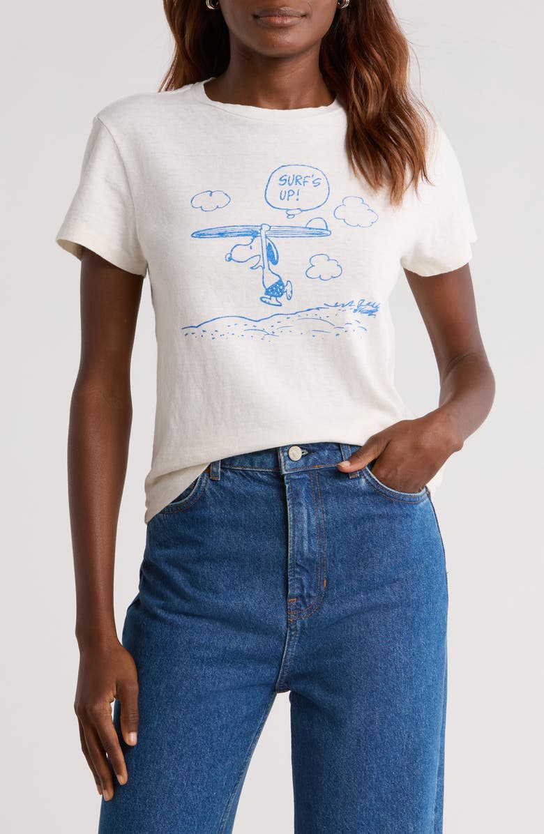 Re/Done Peanuts<sup>®</sup> Surf Snoopy Graphic T-Shirt, Main, color,