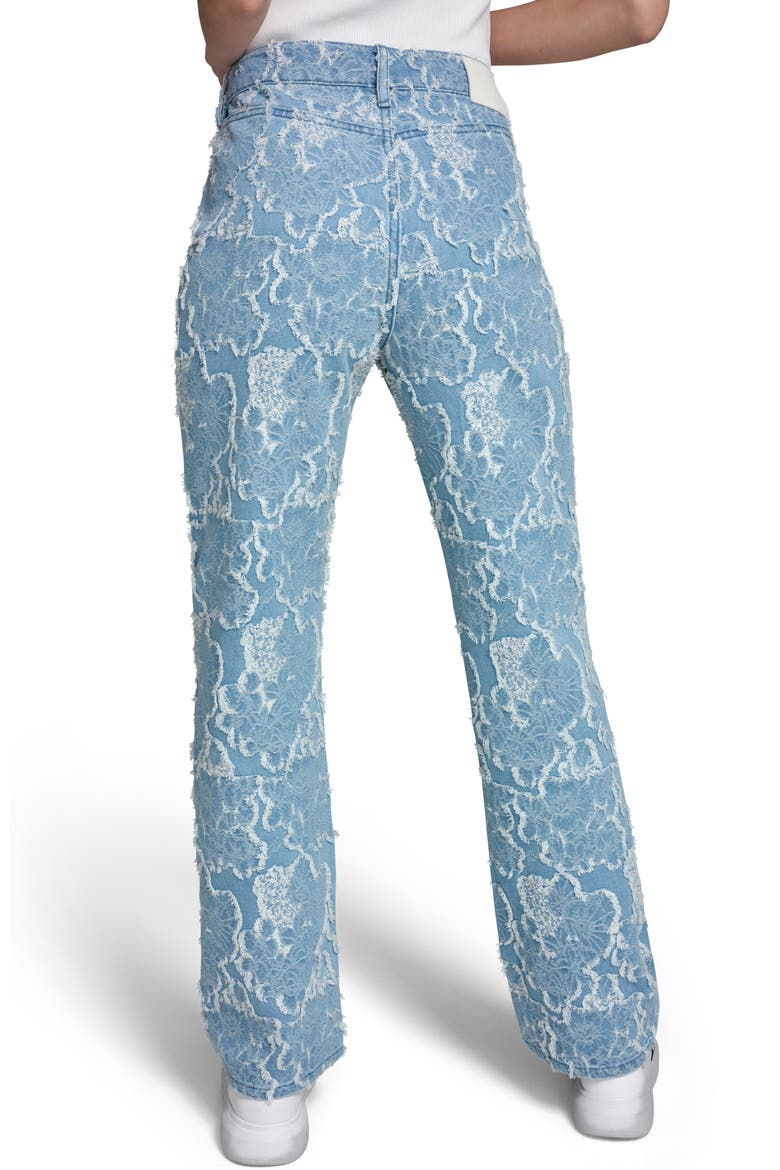 Floral Jacquard Jeans, Alternate, color, SKY BLUE