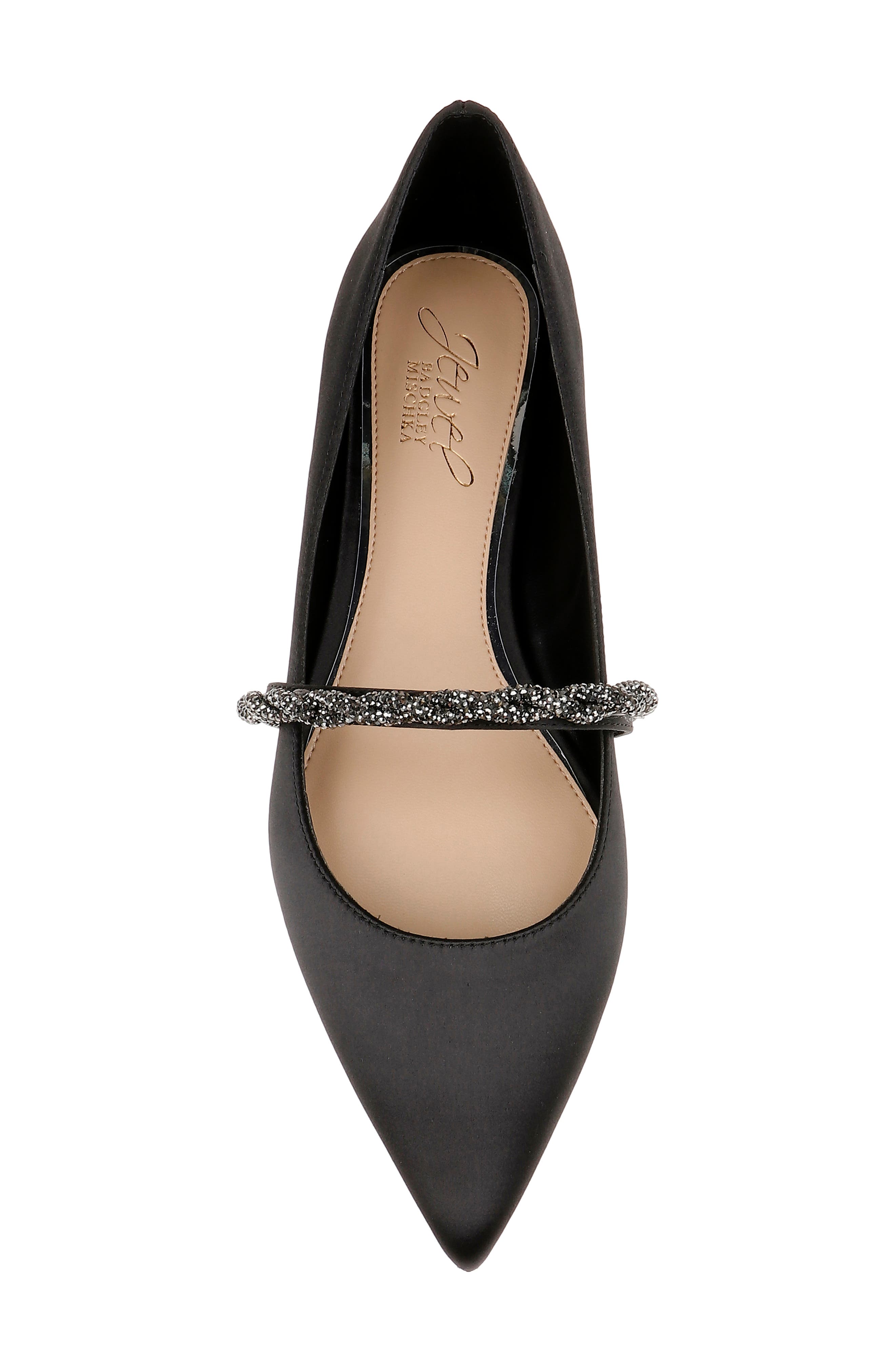 Jewel Badgley Mischka Vana Pointed Toe Flat, Alternate, color, 