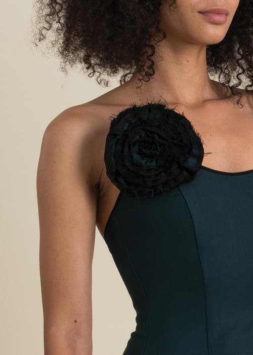 Contessa Mills Helix Form-fitting Stretch Wool Top In Black