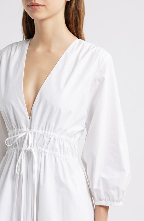 Shop Frame The Cinched Organic Cotton Maxi Dress In White