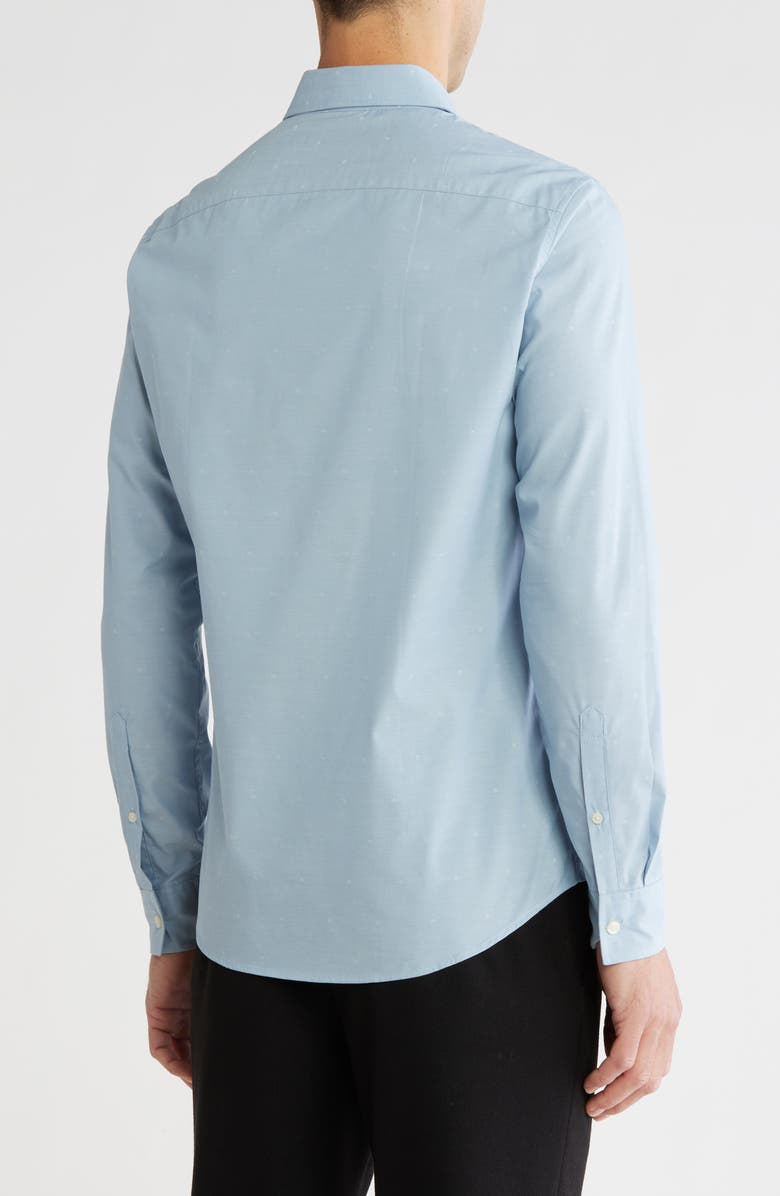 Michael Kors Slim Fit Diamond Dobby Dress Shirt, Alternate, color, Chambray