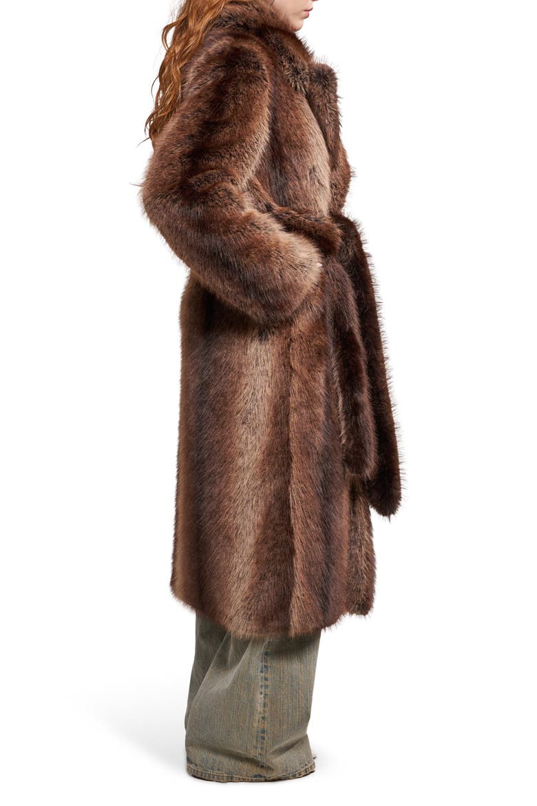 Cersei Faux Fur Jacket, Alternate, color, BROWN