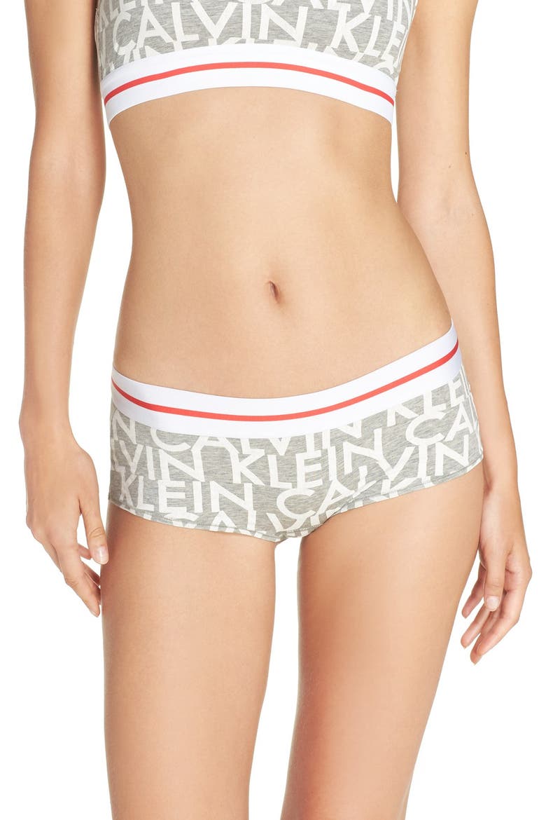 'Modern' Logo Panties, Main, color, GREY HEATHER LOGO PRINT