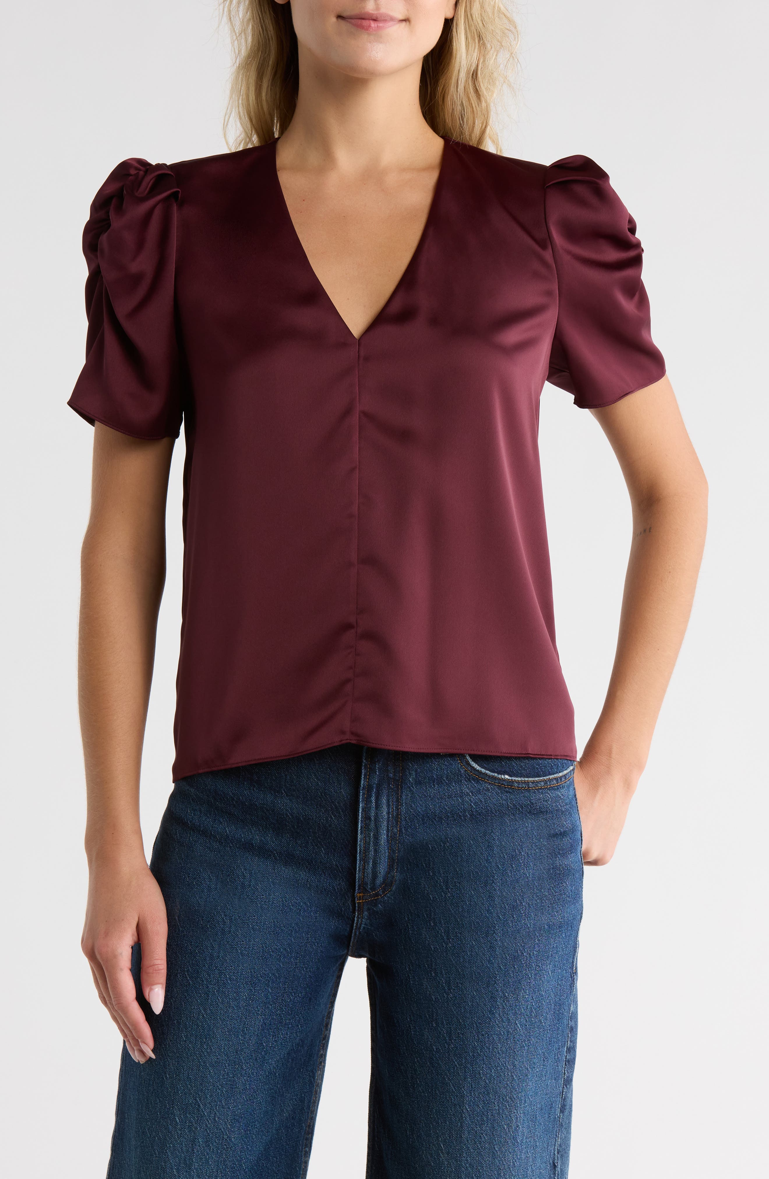 V-Neck Puff Sleeve Top - image 5