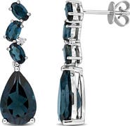 Julianna B. Gemstone & Diamond Drop Earrings 10K