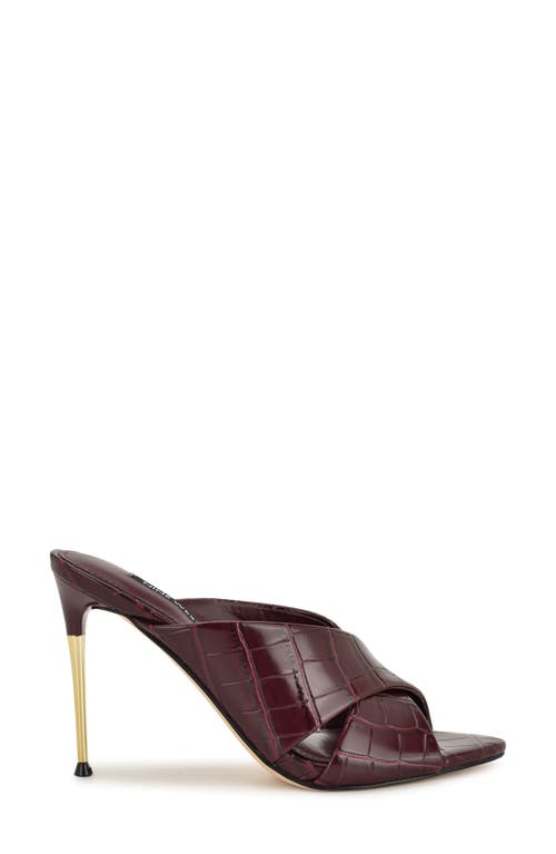Nine West Sancie Croc Embossed Stiletto Sandal In Red