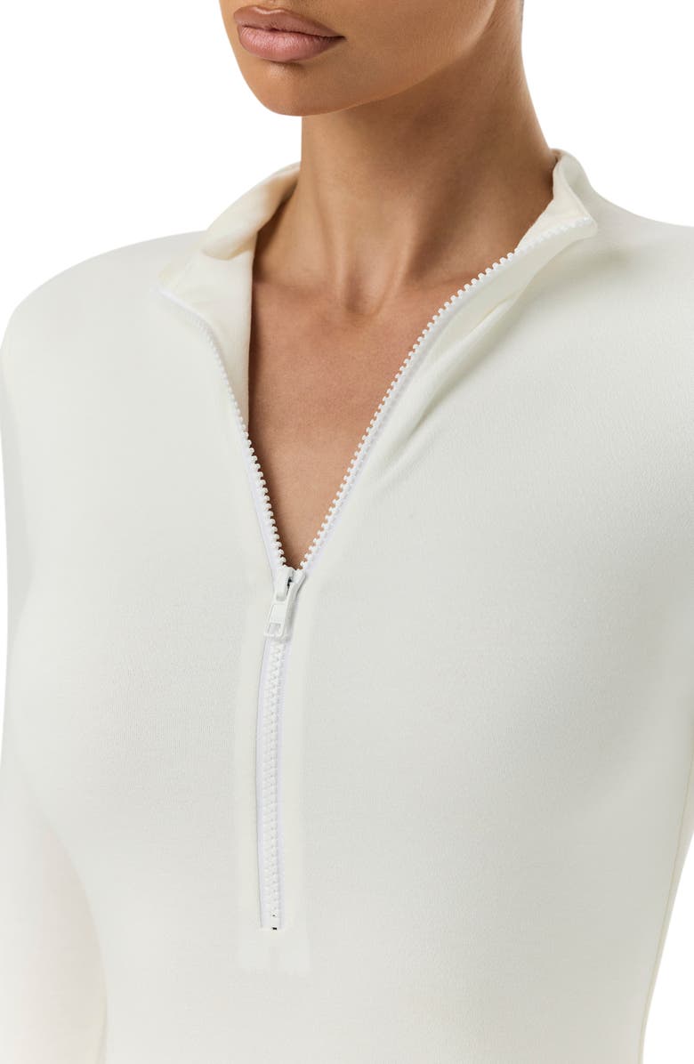 Naked Wardrobe Quarter Zip Jumpsuit, Alternate, color, White
