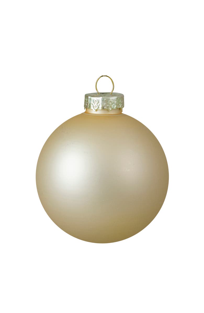 Northlight 2-Finish Glass Ball Christmas Ornaments - 2.5" (60mm) - Gold - 9ct, Alternate, color, 
