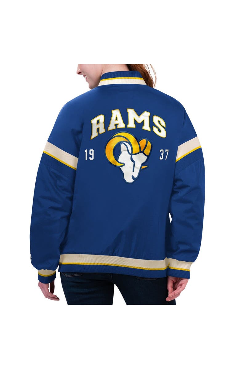 STARTER Women's Starter Royal Los Angeles Rams Tournament Full-Snap Varsity Jacket, Alternate, color,