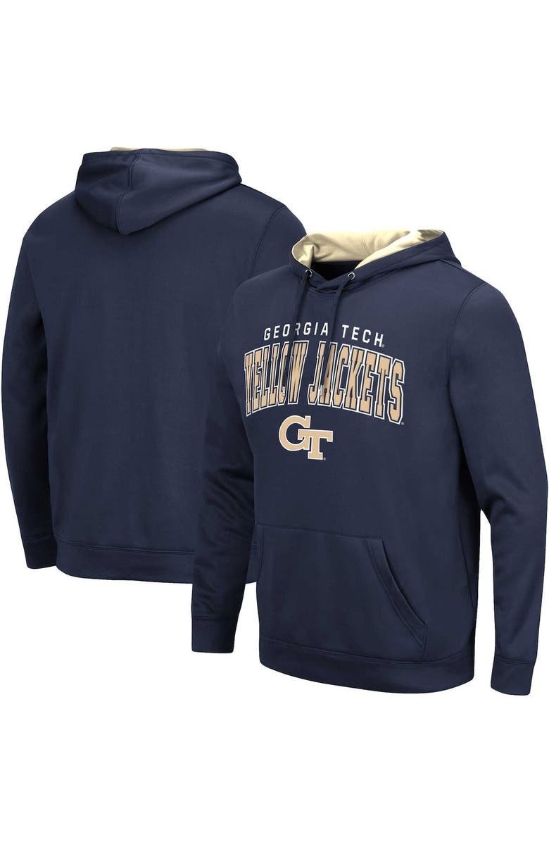 COLOSSEUM Men's Colosseum Navy Georgia Tech Yellow Jackets Resistance Pullover Hoodie, Main, color, 