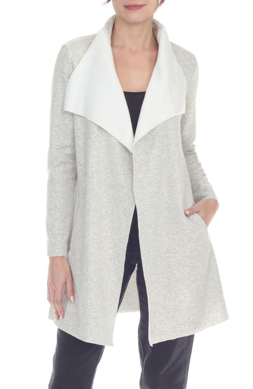Rain And Rose Drape Neck Jacket In Heather Grey
