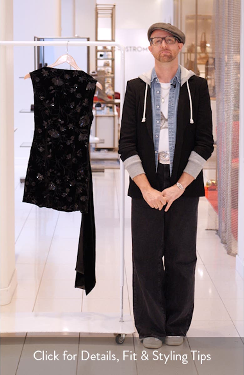 Floral Sequin Velvet Cocktail Dress, sales video thumbnail