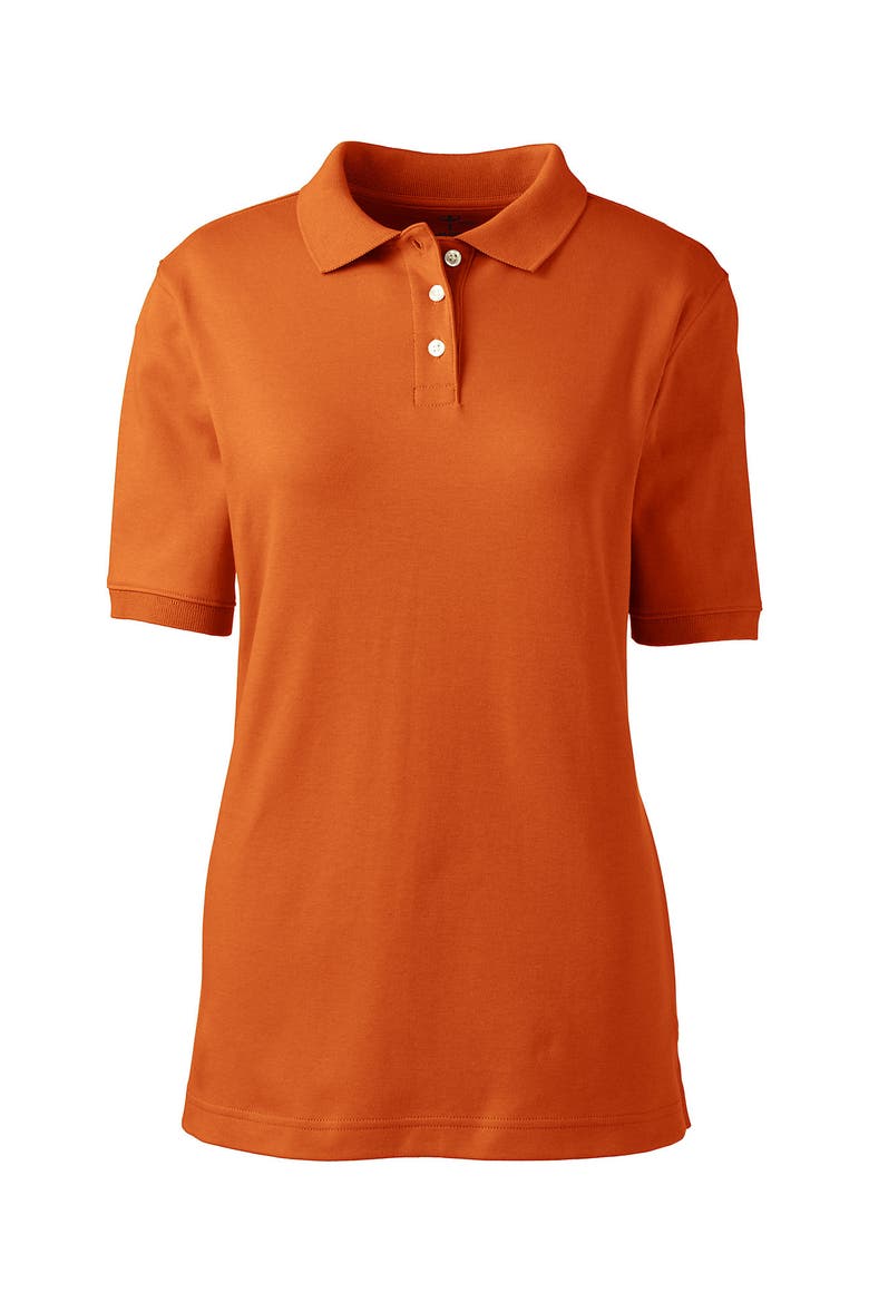 School Uniform  Short Sleeve Interlock Polo Shirt, Alternate, color, Orange Spice